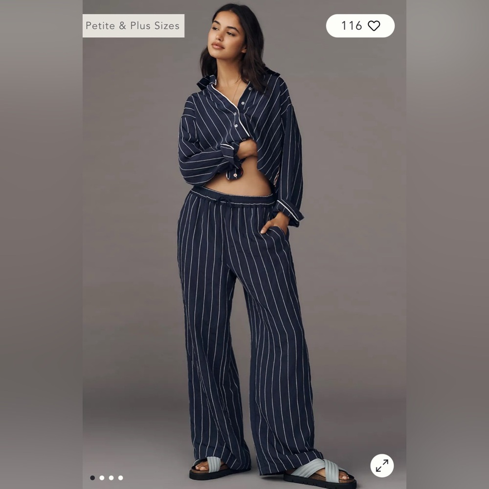 Anthropologie Maeve Low-Slung Striped Track Pants